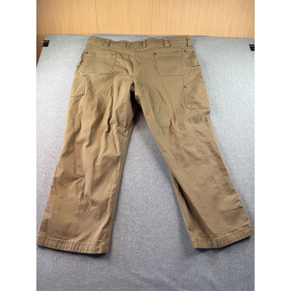 Duluth Trading Co Flex Fire Hose Relaxed Fit Pants Khaki Tan Mens Big 48x30 - Picture 9 of 13